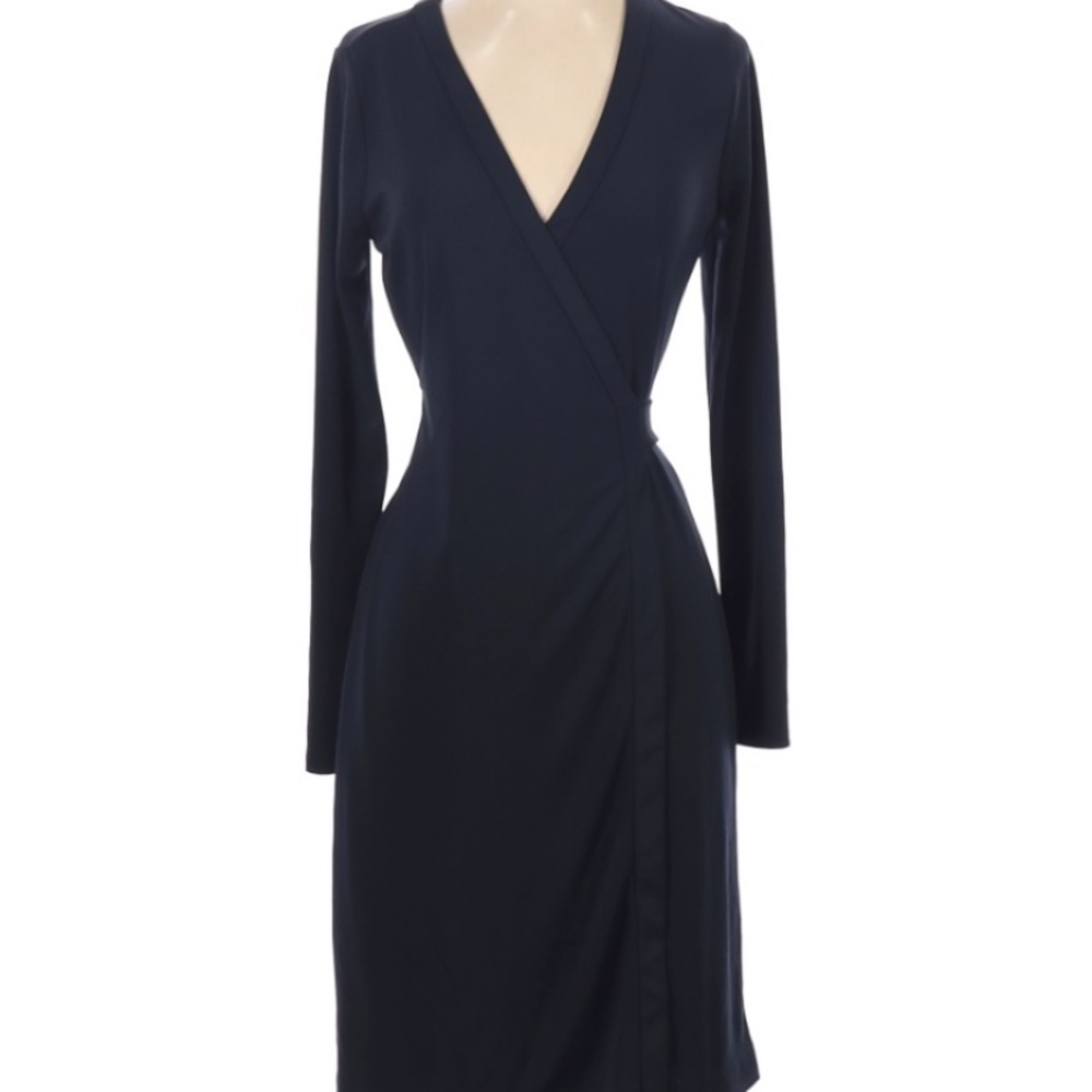 Ann Taylor navy blue wrap dress